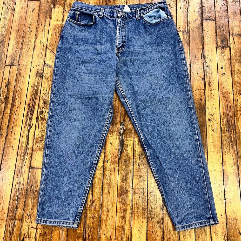vintage plus size high waist tapered leg jeans 18 petite 100% cotton relaxed FG